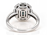 Blue Lab Created Alexandrite Rhodium Over Sterling Silver Ring 2.29ctw