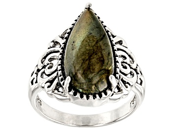 Picture of Gray Labradorite Sterling Silver Solitaire Ring