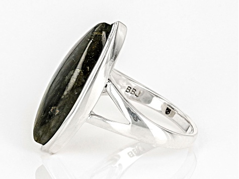 Gray Labradorite Sterling Silver Solitaire Ring