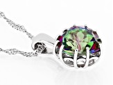 Green Mystic® Topaz Rhodium Over Sterling Silver Pendant With Chain 3.50ct