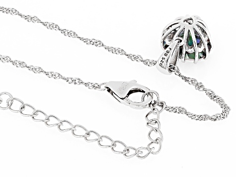 Green Mystic® Topaz Rhodium Over Sterling Silver Pendant With Chain 3.50ct