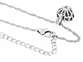 Green Mystic Fire® Topaz Rhodium Over Sterling Silver Pendant With Chain 3.50ct