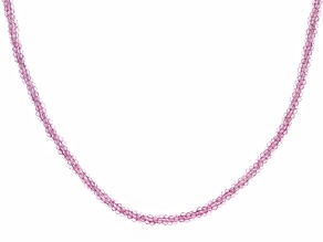 Pink Topaz Rhodium Over Sterling Silver Twist Necklace
