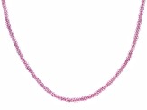 Pink Topaz Rhodium Over Sterling Silver Twist Necklace