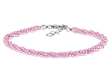Picture of Pink Topaz Rhodium Over Sterling Silver Twist Bracelet