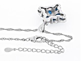 Blue Sleeping Beauty Turquoise Rhodium Over Sterling Silver Pendant With Chain