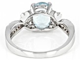 Blue Aquamarine Rhodium Over Sterling Silver Ring 1.59ctw