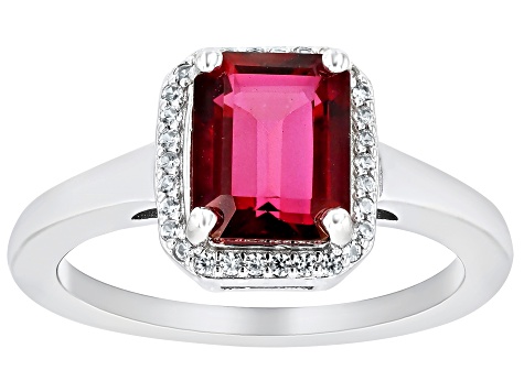 Magenta Petalite Rhodium Over Sterling Silver Ring 1.88ctw