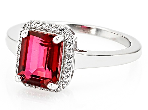 Magenta Petalite Rhodium Over Sterling Silver Ring 1.88ctw