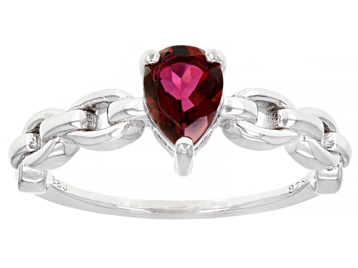 Magenta Petalite Rhodium Over Sterling Silver Solitaire Ring 0.52ct