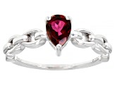 Magenta Petalite Rhodium Over Sterling Silver Solitaire Ring 0.52ct