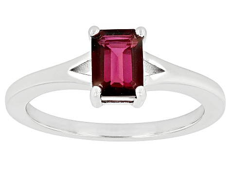 Magenta Petalite Rhodium Over Sterling Silver Solitaire Ring 0.68ct ...