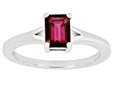 Magenta Petalite Rhodium Over Sterling Silver Solitaire Ring 0.68ct