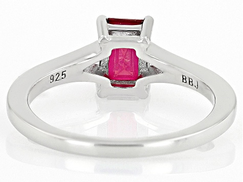 Magenta Petalite Rhodium Over Sterling Silver Solitaire Ring 0.68ct