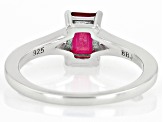 Magenta Petalite Rhodium Over Sterling Silver Solitaire Ring 0.68ct