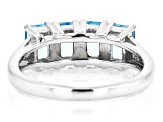 Swiss Blue Topaz Rhodium Over Sterling Silver Band Ring 2.31ctw