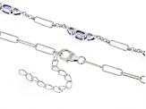 Blue Tanzanite Rhodium Over Sterling Silver Necklace 2.20ctw