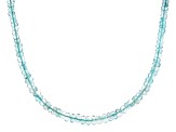 Blue Aquamarine Rhodium Over Sterling Silver Bolo Necklace
