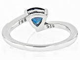 London Blue Topaz Rhodium Over Sterling Silver Bypass Ring 0.85ctw