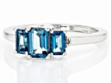 London Blue Topaz Rhodium Over Silver Ring 1.07ctw.