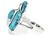 Blue Composite Turquoise Sterling Silver Bird Ring