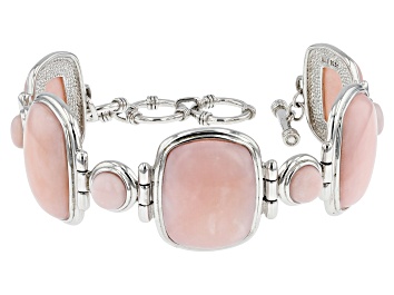 Picture of Pink Opal Sterling Silver Toggle Bracelet