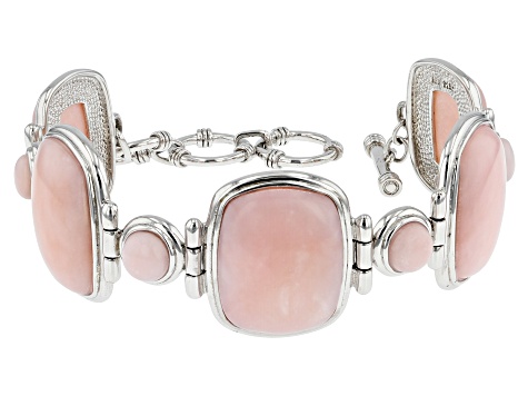 Pink Opal Sterling Silver Toggle Bracelet - CTB840 | JTV.com