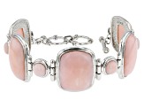 Pink Opal Sterling Silver Toggle Bracelet