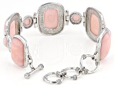 Pink Opal Sterling Silver Toggle Bracelet