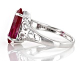 Red Lab Created Ruby Rhodium Over Sterling Silver Solitaire Ring 2.25ct