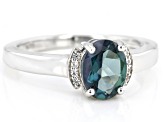 Teal Petalite Rhodium Over Sterling Silver Ring 0.82ctw