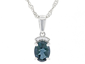 Teal Petalite Rhodium Over Silver Pendant With Chain 0.78ctw