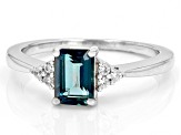 Teal Petalite Rhodium Over Sterling Silver Ring 0.81ctw