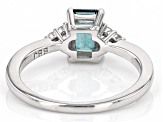 Teal Petalite Rhodium Over Sterling Silver Ring 0.81ctw