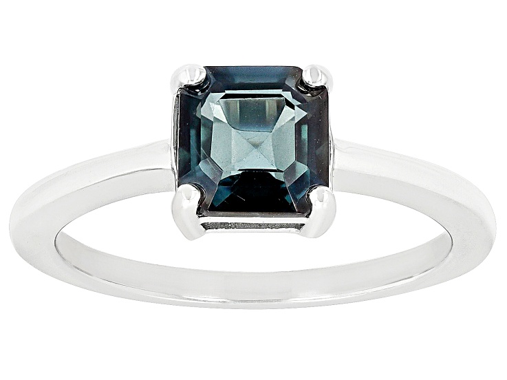 Teal Petalite Rhodium Over Silver Solitaire Ring 1.10ct