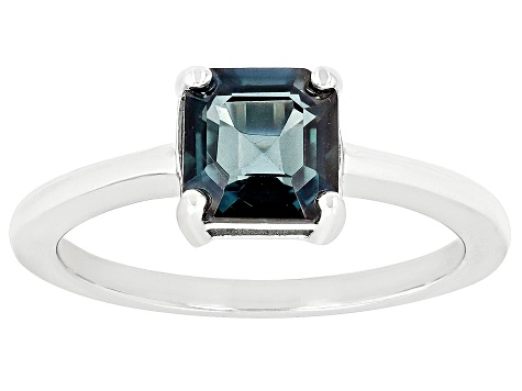 Teal Petalite Rhodium Over Silver Solitaire Ring 1.10ct