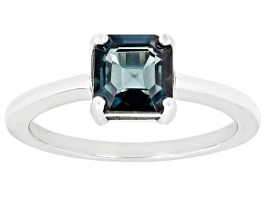 Teal Petalite Rhodium Over Silver Solitaire Ring 1.10ct