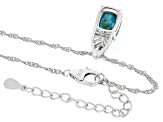 Blue Turquoise Rhodium Over Sterling Silver Pendant with Chain