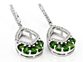 Green Chrome Diopside Rhodium Over Sterling Silver Dangle Earrings 2.55ctw