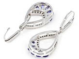 Blue Tanzanite Rhodium Over Sterling Silver Dangle Earrings 2.33ctw