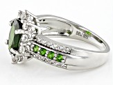 Green Chrome Diopside Platinum Over Sterling Silver Ring 2.07ctw