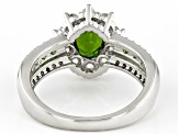Green Chrome Diopside Platinum Over Sterling Silver Ring 2.07ctw