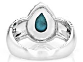 Blue Composite Turquoise Sterling Silver Solitaire Ring