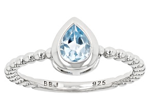 Sky Blue Topaz Rhodium Over Sterling Silver Solitaire Ring 0.68ct