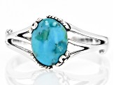 Blue Composite Turquoise Sterling Silver Solitaire Ring