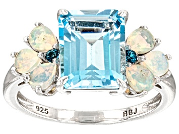 Picture of Sky Blue Topaz Rhodium Over Sterling Silver Ring 4.00ctw