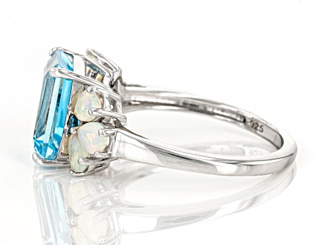 Sky Blue Topaz Rhodium Over Sterling Silver Ring 4.00ctw