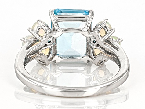 Sky Blue Topaz Rhodium Over Sterling Silver Ring 4.00ctw