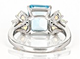 Sky Blue Topaz Rhodium Over Sterling Silver Ring 4.00ctw