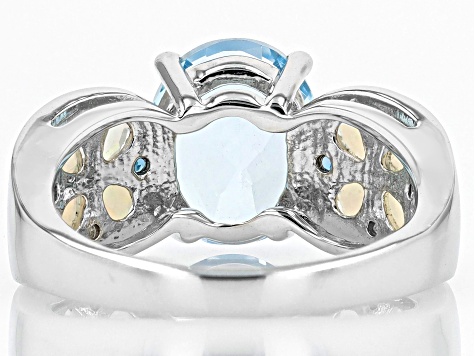 Sky Blue Topaz Rhodium Over Sterling Silver Ring 4.63ctw